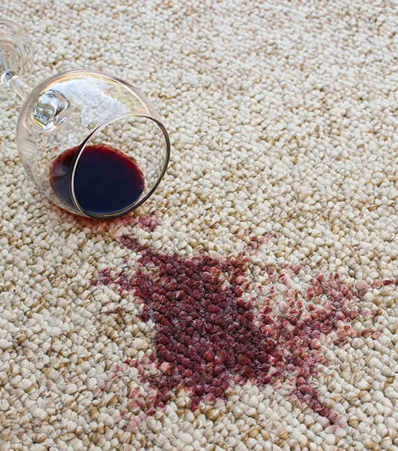 Spilled drink on carpet