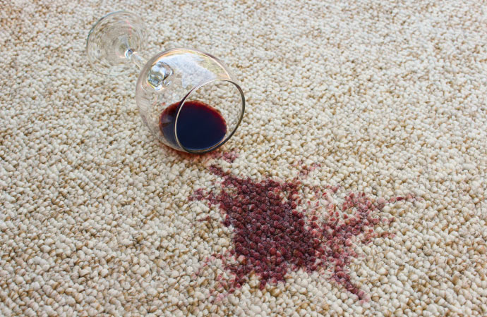 Spilled drink on carpet