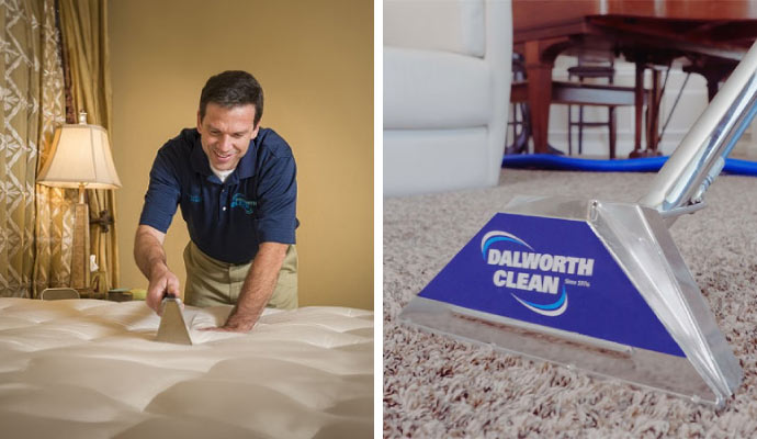 collage of mattress and carpet cleaning