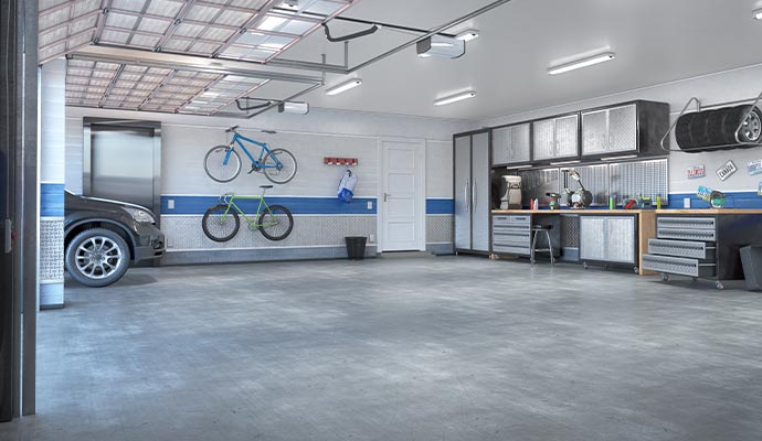 Concrete garage floor