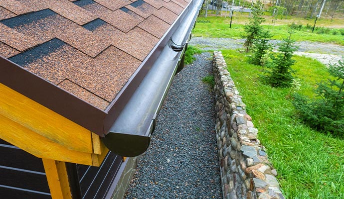 installed house gutter