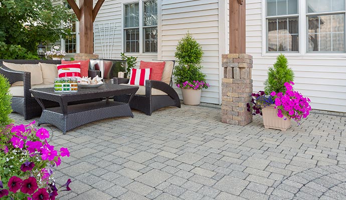 paver patio with outdoor living space