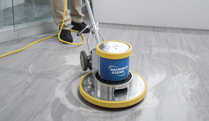 professional tile floor cleaning with equipment